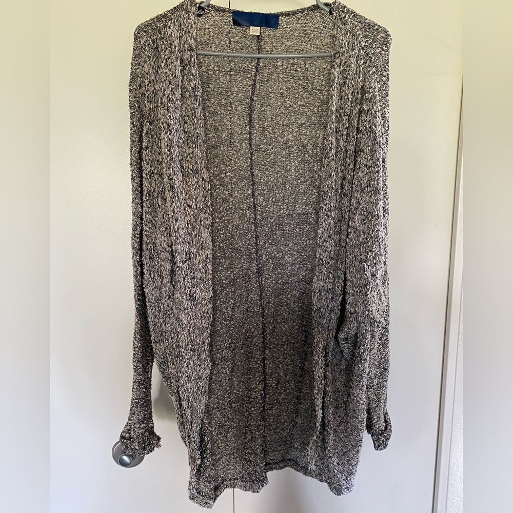 Gray Textured Cardigan